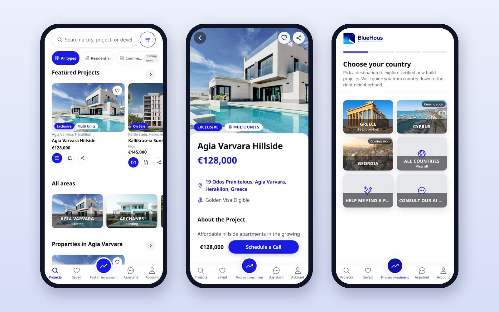 BlueHous App — real-estate marketplace on mobile